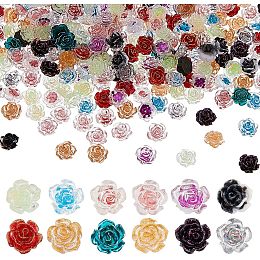 OLYCRAFT 240pcs 3D Flower Nail Charms Camellia Nail Art Charms Camellia Nail Glitter Resin Cabochons Camellia Blossom Nail Art Supplies for DIY Nail Decorations Phone Case Photo Frame Decor - 12 Color