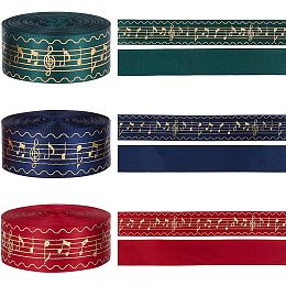 PandaHall Elite 36 Yards Satin Musical Notes Ribbon 3 Colors Single Face Ribbon 1 Inch Christmas Ribbon Hot Stamping Satin Ribbon for Wedding Cake Party Banquet Hat Dress Decor Valentine Gift Package