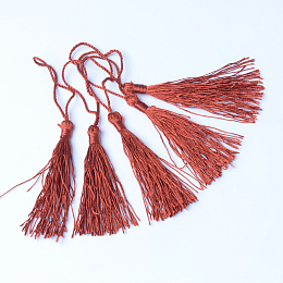 Honeyhandy Polyester Tassel Decorations, Pendant Decorations, Saddle Brown, 130x6mm, Tassel: 70~90mm