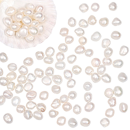 Nbeads Grade A Natural Cultured Freshwater Pearl Beads Strands, Creamy White, 5~6.5x3.5~5.5mm, Hole: 0.8mm, about 62pcs/strand, 13.58 inch(34.5cm)