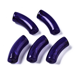 Honeyhandy Acrylic Beads, Imitation Gemstone, Curved Tube, Purple, 34.5x13x11mm, Hole: 3.5mm, about 155pcs/500g