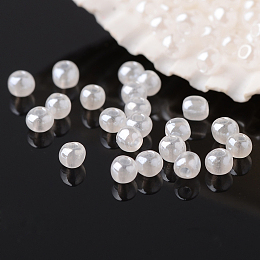 Honeyhandy 12/0 Grade A Round Glass Seed Beads, Ceylon, Linen, 2x1.5mm, Hole: 0.5mm, about 45000pcs/pound