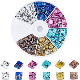 NBEADS 240 Pcs 1/5" Drawbench Tila Beads, 2-Hole Seed Beads Spacer, Japanese Glass Seed Beads for Bracelet Necklace Earring Jewelry Making- 6 Colors