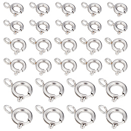 SUNNYCLUE 1 Box 30Pcs 3 Sizes 304 Stainless Steel Spring Clasps Spring Ring Clasp Brecelet Neckalce Link Connectors Close Open Clasp Ring Round Clasps for Jewelry Making Women Adults DIY Crafts