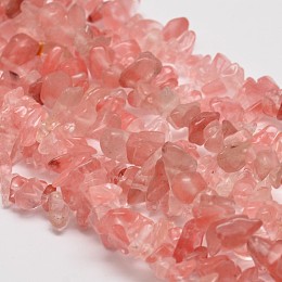 Honeyhandy Cherry Quartz Glass Chip Beads Strands, 3~8x3~8mm, Hole: 1mm, about 34 inch