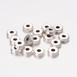 Honeyhandy Tibetan Style Alloy Spacer Beads, Lead Free & Cadmium Free, Antique Silver Color, Rondelle, 8x3mm, hole: 2mm