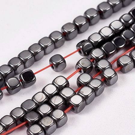 Arricraft Non-magnetic Synthetic Hematite Beads Strands, Cube, Grade AAAA, 3x3x3mm, Hole: 1mm