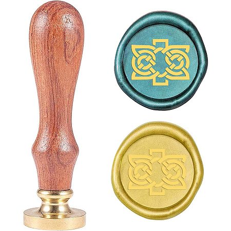 CRASPIRE Wax Seal Stamp Knot Sealing Wax Vintage 25mm Sealing Stamp Head Wooden Handle for LettersWedding Invitations Envelopes Gift Packing Decorating