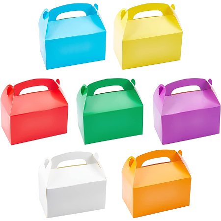 NBEADS 7 Pcs 7 Colors Rainbow Treat Boxes, 7.3x6.2x3.6