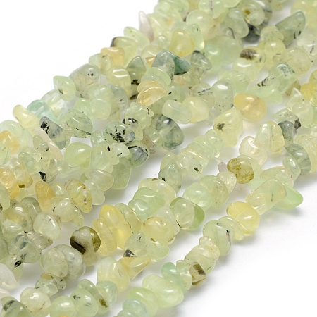 Honeyhandy Natural Prehnite Beads Strands, Chip, 5~8mm, Hole: 1mm, about 33 inch(84cm)