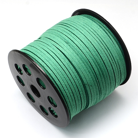 Faux Suede Cord, Faux Suede Lace, Medium Sea Green, 2.7x1.4mm; about 90m/roll