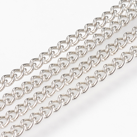 Honeyhandy Iron Twisted Chains, Unwelded, with Spool, Platinum, 0.6x2x2.5mm, about 328.08 Feet(100m)/roll
