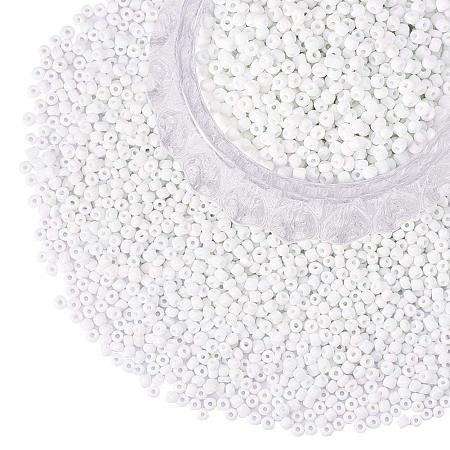 ARRICRAFT 6/0 Glass Seed Beads Round Pony Bead Diameter 4mm About 4500Pcs Jewelry DIY Craft White Opaque Colors