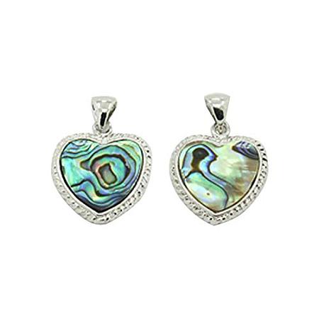 ArriCraft 1pcs Abalone/Paua Shell Pendants, with Brass Findings for DIY Bracelet Necklace Earring Making, Heart, Platinum Metal Color, Colorful, 24x21x3mm, Hole: 4x6mm