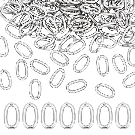 PandaHall Elite 100pcs 17x10mm Oval Jump Rings, 304 Stainless Steel Open Ring Connectors Closed Jump Rings Jewelry Making Jump Rings for Earring Necklace Bracelet DIY Craft Jewelry Making