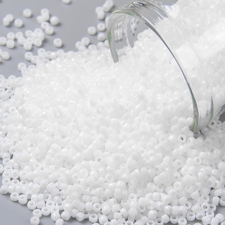 TOHO Round Seed Beads, Japanese Seed Beads, (41) Opaque White, 15/0, 1.5mm, Hole: 0.7mm, about 3000pcs/10g