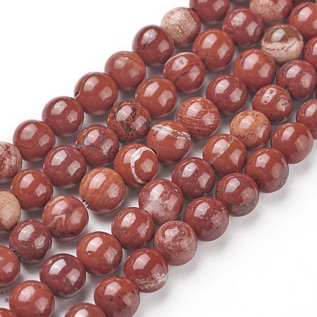 ARRICRAFT Natural Red Jasper Beads Strands, Round, Grade AB, Red, 6mm, Hole: 1mm, about 60pcs/strand, 15.5 inches