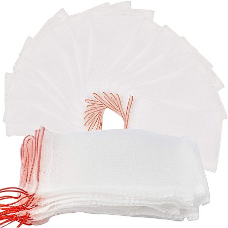 Organic Nylon Packing Pouches, Drawstring Bags, for Insect Control and Seed Soaking, White, 16.5x10.5x0.07cm