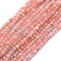 ARRICRAFT Natural Rhodochrosite Beads Strands, Faceted, Round, 2mm, Hole: 0.5mm, about 150pcs/strand, 15.35 inches(39cm)