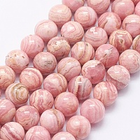 ARRICRAFT Natural Rhodochrosite Beads Strands, Round, 6~6.5mm, Hole: 1mm, about 60pcs/strand, 15.3 inches(39cm)
