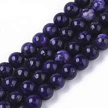 ARRICRAFT Natural Charoite Beads Strands, Dyed, Round, 6mm, Hole: 1mm, about 66pcs/strand, 15.75 inches(40cm)