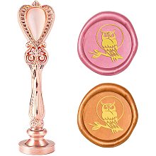 CRASPIRE Wax Seal Stamp Owl on Branch Sealing Wax Stamps Animal Retro Alloy Stamp Wax Seal 25mm Removable Brass Head Rose Alloy Handle for Envelope Invitation Wedding Embellishment