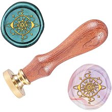 ARRICRAFT Wax Seal Stamp Astrolabe Pattern 0.98" Sealing Wax Stamp with Brass Seal Wood Handle for Greeting Card, Wedding Invitation, Envelope Decoration, Gift Wrapping