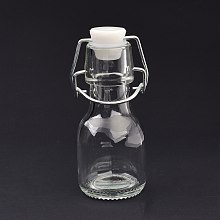 Honeyhandy (Defective Closeout Sale: Oxidized), Glass Sealed Bottle, with Swing Top Stoppers, for Home Kitchen, Arts & Crafts Projects, Clear, 5.1x4.6x11.2cm