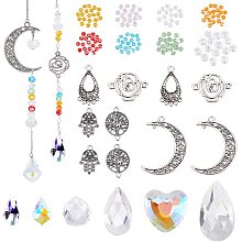 PandaHall Elite 176pcs Sun Catcher Making Kit Crystals Rainbow Maker Colorful Hanging Prism Glass Pendant Suncatchers Beads for Window Ornament Home Garden Car Decoration Jewelry DIY