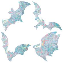 GORGECRAFT 16PCS Bat Shaped Window Clings Static Rainbow Glass Decal Collision Window Stickers Non Adhesive Prismatic Vinyl for Sliding Doors Windows Prevent Birds Strikes