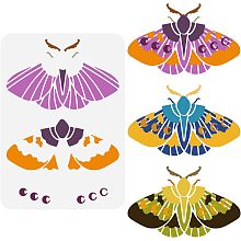 FINGERINSPIRE Layered Moth Stencil 8.3x11.7inch Plastic PET Painting Stencil Moth Drawing Template Moon Phase Stencil Animal Theme Stencil Reusable Stencil for Home Decoration DIY Painting