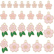 SUNNYCLUE 1 Box 80 Pcs Enamel Sakura Charms Alloy Cherry Blossom Flower Charms Japanese Style Flower Shape Pendant for Jewelry Making Charms Earring Findings Bracelet Necklace Supplies Women