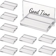 CHGCRAFT 12Pcs Clear Place Card Holders Acrylic Display Base Wedding Sign Holders Acrylic Card Display Stand for Wedding Table Numbers Photos Office Menu Meeting, 3inch