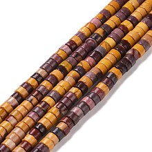 Honeyhandy Natural Mookaite Beads Strands, Heishi Beads, Flat Round/Disc, 4x2mm, Hole: 1mm, about 165~170pcs/strand, 15.28''(38.8cm)