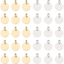 Arricraft 100 Pcs 2 Colors Round Metal Pendant, 12mm Blank StampingTag Flat Round StampingTag Charms, Smooth Polished Disc Pendants for Necklace Earring Jewelry Making(Golden, Silver)