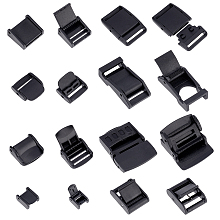 NBEADS 8 Sets 8 Styles Plastic Cam Lock Buckles, Side Quick Release Buckle Flat Dual Adjustable Buckle Plastic Cam Lock Buckles for Webbing Straps Braided Belt Backpack Tactical Bag Gear Repairing