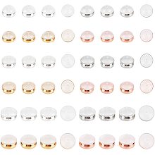 SUNNYCLUE 1 Box 48Pcs 3 Sizes 4 Colors Plastic Ear Nuts Half Round Dome Earring Backs with 316 Surgical Stainless Steel Findings Earring Stoppers Replacement for Earring Stud