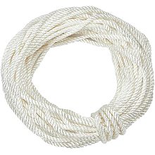 AHANDMAKER Twisted Cord Rope, 88 Feet 3-Ply Polyester Twine Cord 6mm Shiny Cord Decorative Twine Cord Rope for DIY Gift Bagd Rope Handle Making Home Decor(White)