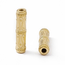 Honeyhandy Vacuum Plating 201 Stainless Steel Tube Beads, Bamboo Stick, Real 18K Gold Plated, 20x4.5mm, Hole: 1.5mm