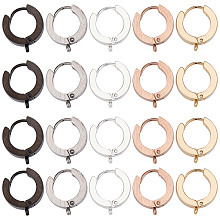 SUNNYCLUE 1 Box 20Pcs 5 Colors Leverback Earring Hooks Gold Huggie Earrings French Lever Back Tiny Hoop Earrings with Open Loop Earwires for Jewellery Making Women DIY Crafts Crochet Stitch Markers