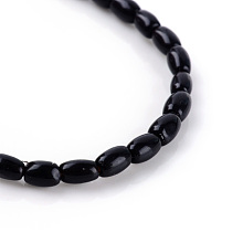 Natural Obsidian Bead Strands, Rice, 8x5~6mm, Hole: 0.8mm, about 50pcs/strand, 15.7 inch