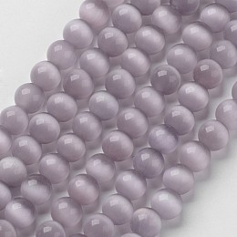 Arricraft Cat Eye Beads, Round, Thistle, 6mm, Hole: 1mm, about 66pcs/strand, 15.5 inches