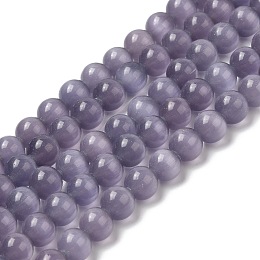 Honeyhandy Cat Eye Beads, Round, Thistle, 8mm, Hole: 1mm, about 49pcs/strand, 15.5 inch