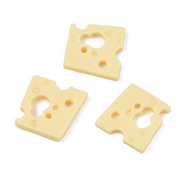 Honeyhandy Opaque Resin Decoden Cabochons, Play Food, Imitation Food, Cheese, Moccasin, 19.5x19.5x3mm