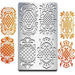 MAYJOYDIY Lace Flower Metal Stencil Lace Metal Journal Stencils Durable Reusable Mesh Lace Stainless Steel Template 4×7inch for Card Making Scrapbooking Paper Craft Album Stamps DIY Decor