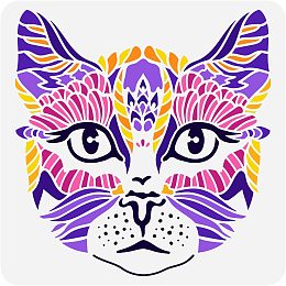 FINGERINSPIRE Cat Stencil 11.8x11.8 inch Pet Cat Stencils Template Plastic Vaska Cat Pattern Painting Stencil Large Reusable Animals Stencils for Painting on Wood, Canvas, Paper, Fabric, Floor, Wall