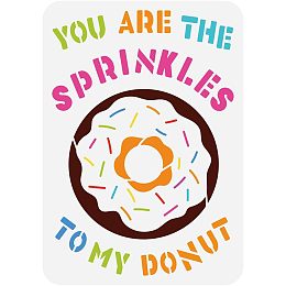 FINGERINSPIRE Donut Stencil 8.3x11.7inch Donut Pattern Painting Stencil Plastic You are The Sprinkles to My Donut Words Stencil Reusable DIY Craft Wall Painting Stencil for Home Project Decor