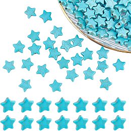 Arricraft About 160 Pcs Star Shaped Stone Beads, Synthetic Howlite Star Beads, Gemstone Loose Beads for Bracelet Necklace Jewelry Making (Hole: 1mm)