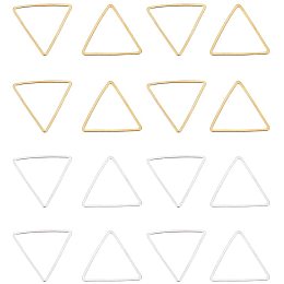 Arricraft 140 pcs 2 Colors Triangle Plated Brass Key Open Bezel Pendant Charm Blank Frame Hollow Pendants for UV Resin Crafts DIY Jewelry Making Golden Silver