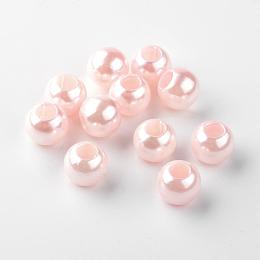 Honeyhandy ABS Plastic Imitation Pearl European Beads, Large Hole Rondelle Beads, PapayaWhip, 11.5~12x10mm, Hole: 4~5mm, about 780pcs/500g